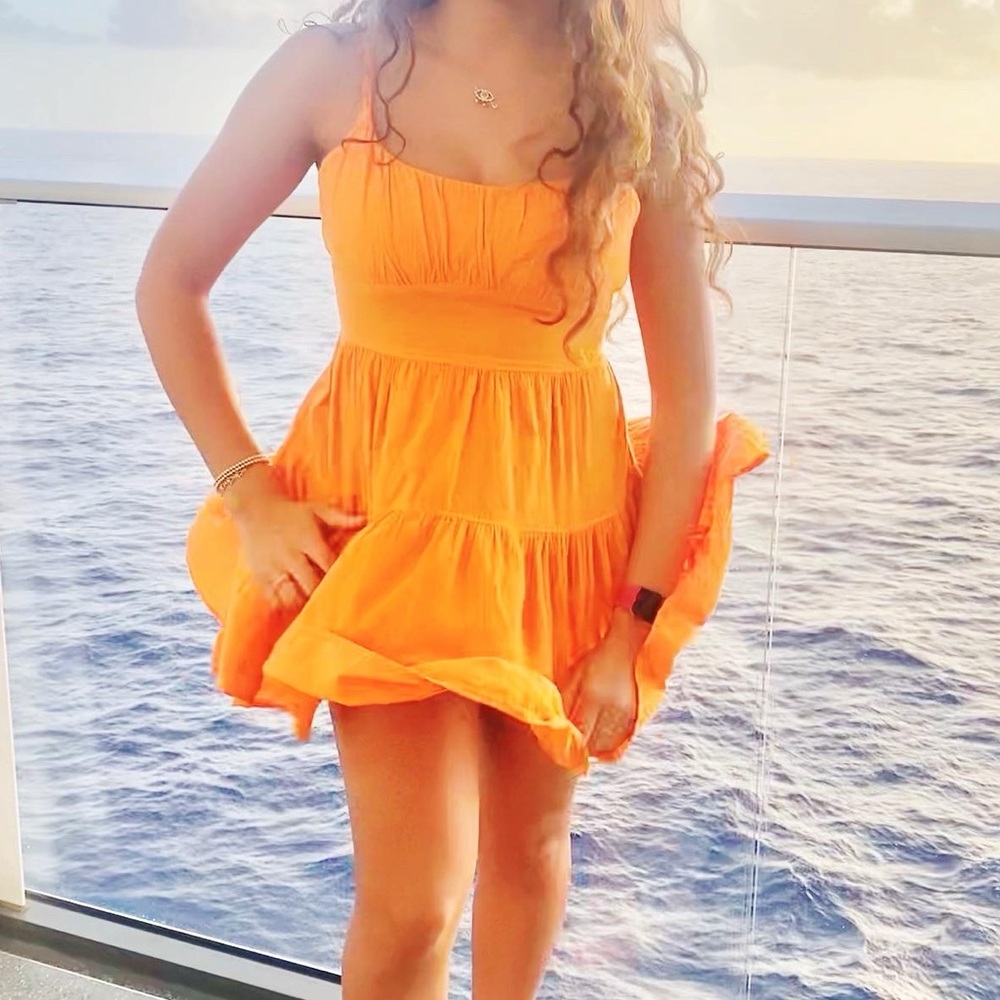 Blanco by Nature Vibrant Orange Sundress